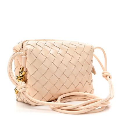 Bottega Veneta Patent Nappa Intrecciato Metallic Knot Mini Loop Camera Bag Macaroon 3 of 9