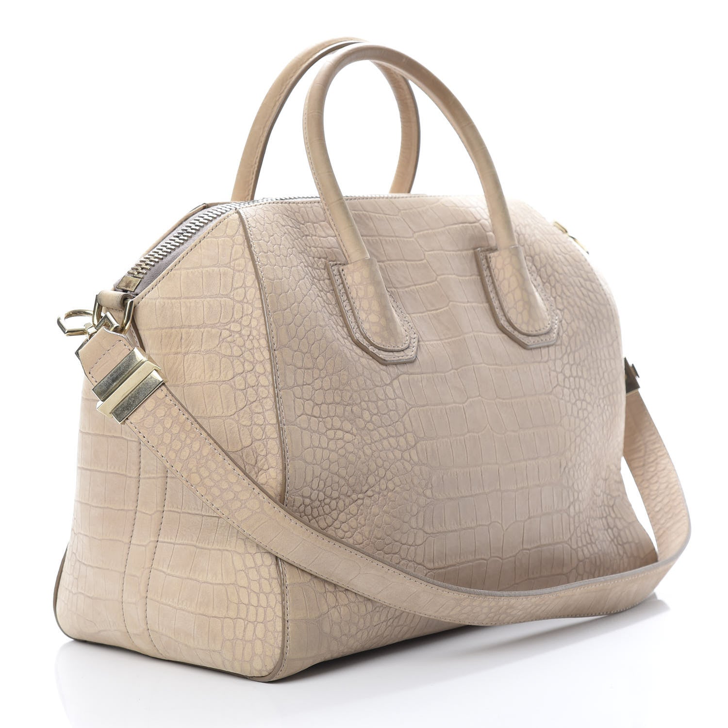 Givenchy Nubuck Crocodile Embossed Medium Antigona Beige 3 of 14