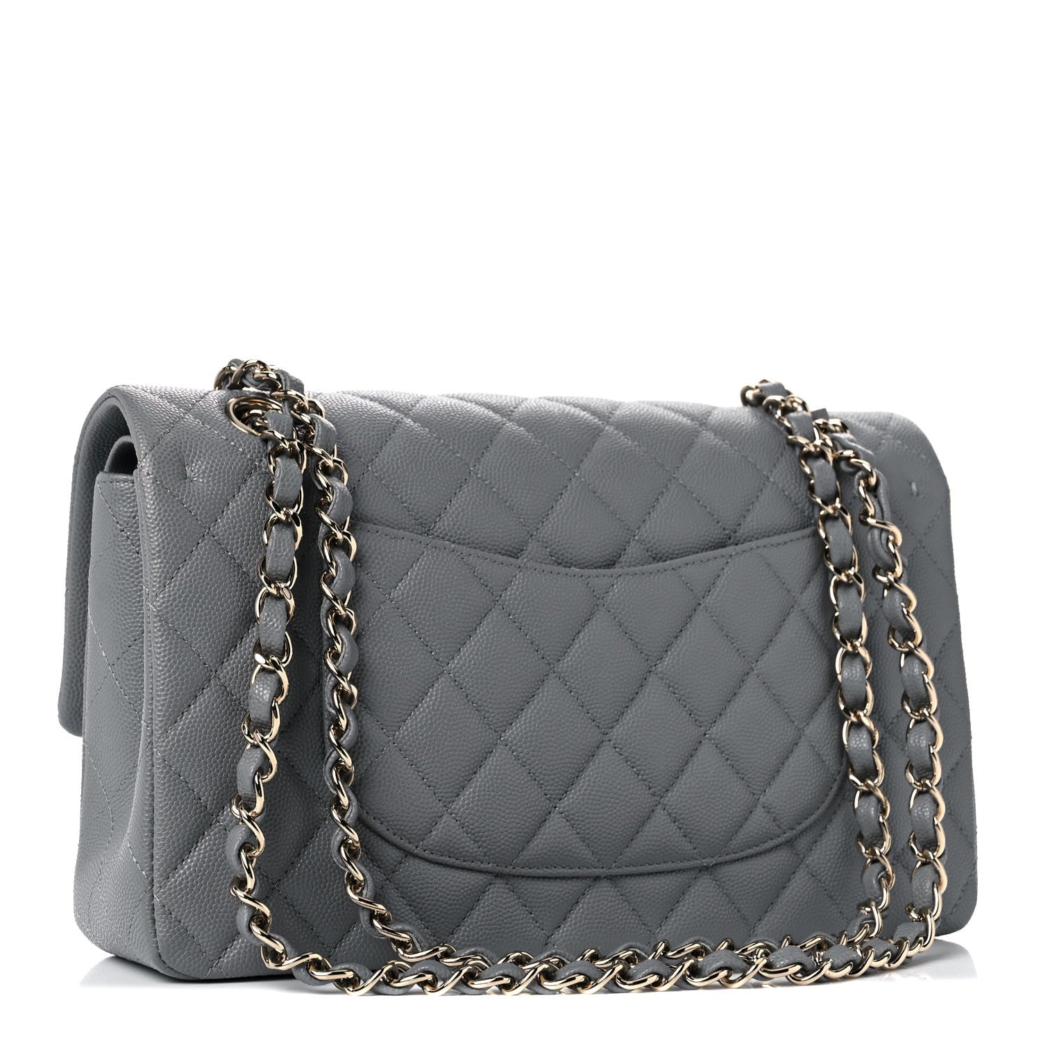 Chanel Caviar Quilted Medium Double Flap Grey 3 of 12