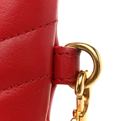 Saint Laurent Calfskin Matelasse Chevron Monogram A5 Wristlet Bandana Red 10 of 11