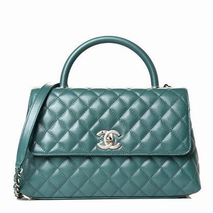 Chanel Caviar Quilted Small Coco Handle Flap Green 1 of 6
