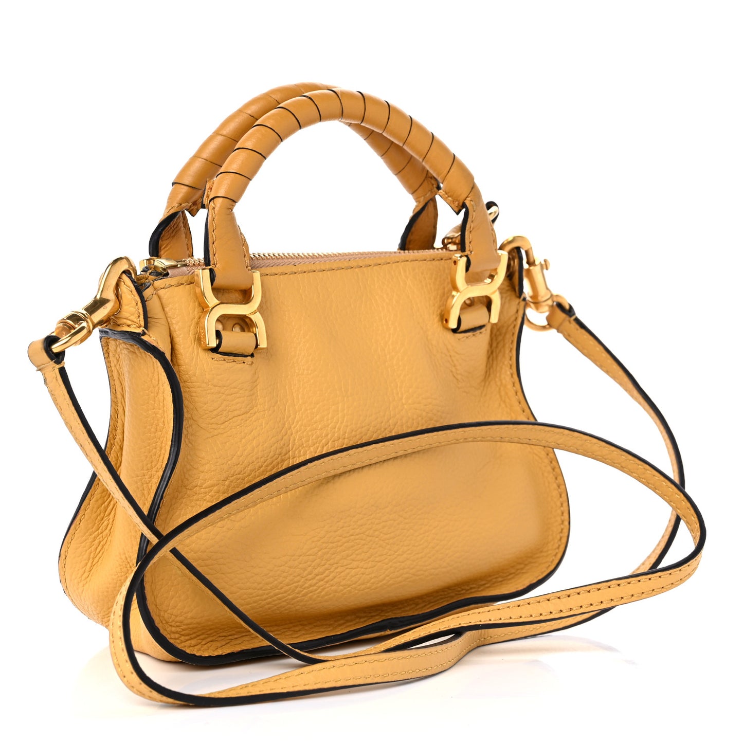 Calfskin Mini Marcie Satchel Curry Yellow