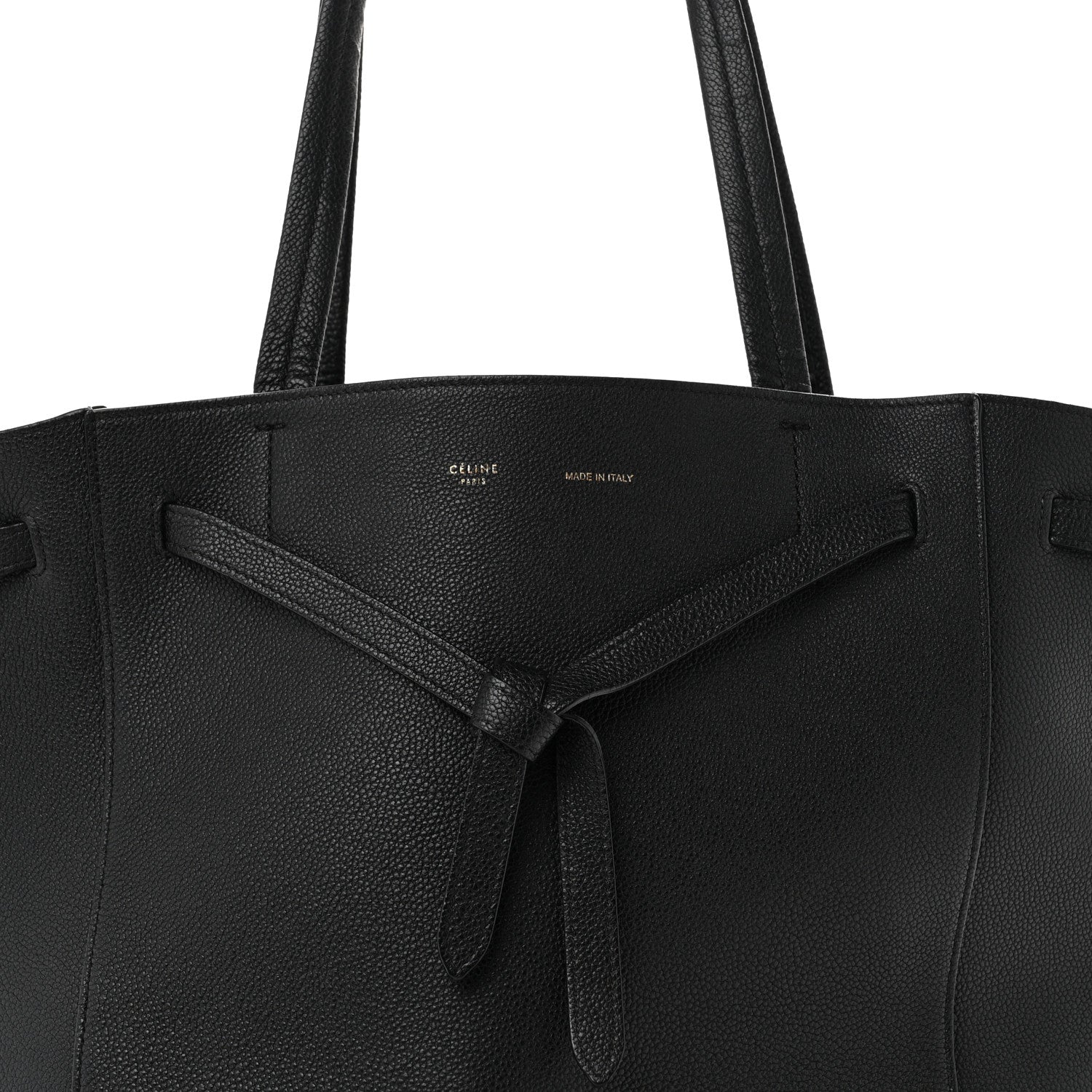 Celine Soft Grained Calfskin Small Belt Cabas Phantom Black 8 of 15