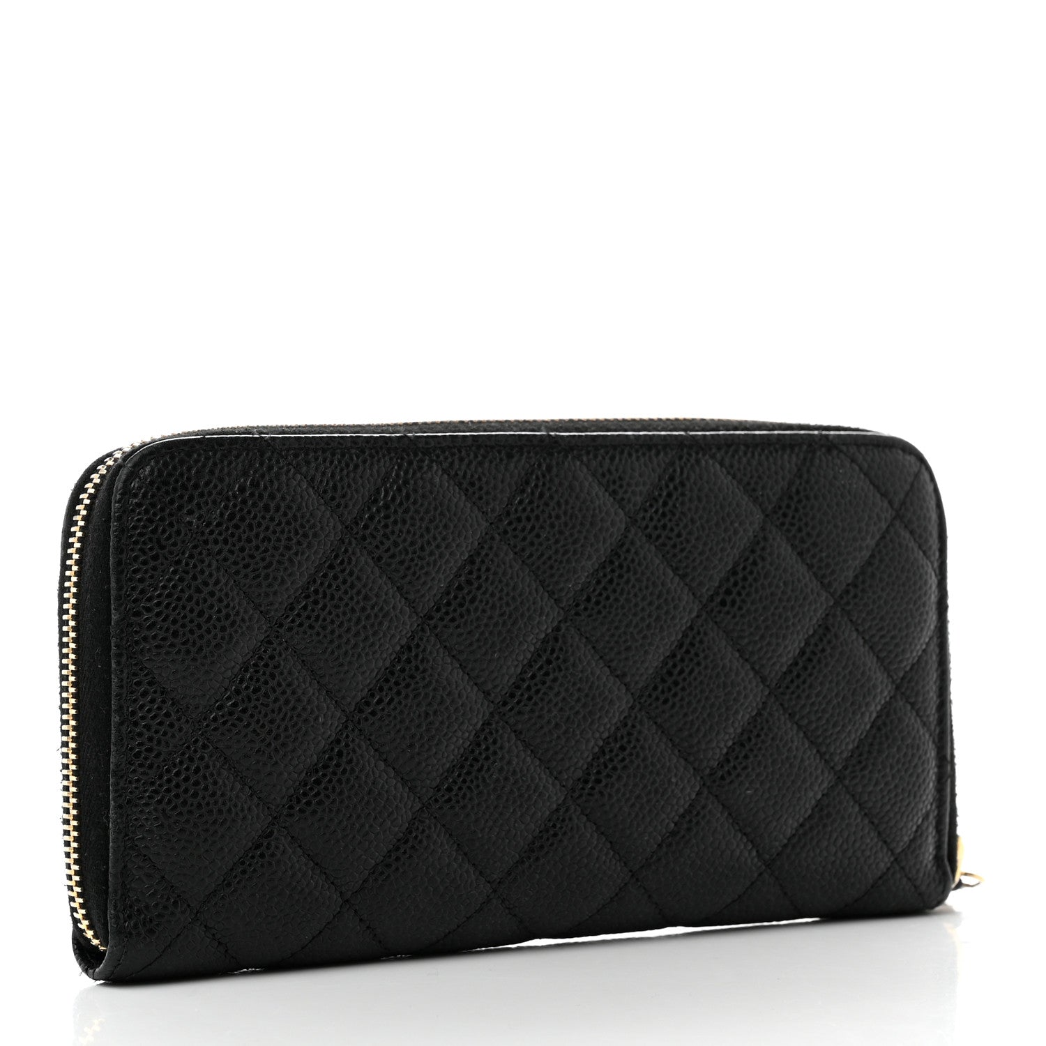 Chanel Caviar Quilted Large Gusset Zip Around Wallet Black 3 of 13