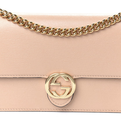Gucci Textured Calfskin Icon Chain Wallet Pink Apricot 9 of 9