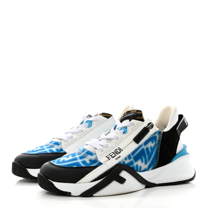 Fendi X SARAH COLEMAN Nylon Suede Lycra FF Vertigo Fendi Flow Low Top Sneakers 38.5 Transparent Cyber Blue 3 of 9