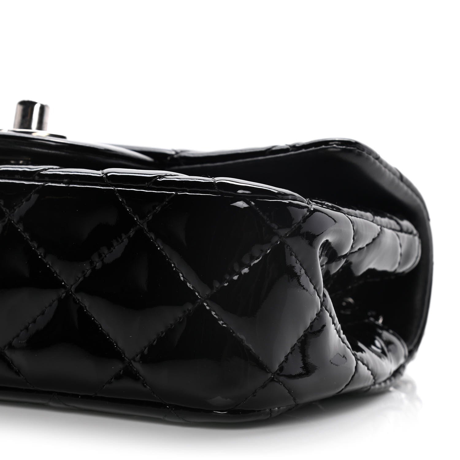 Chanel Patent Calfskin Quilted Extra Mini Rectangular Flap Black 10 of 13
