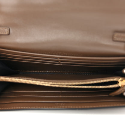 Fendi Vitello Soft F is Fendi Bi-Color FF 1974 Embossed Continental Envelope Wallet On Chain Maya Black 5 of 14