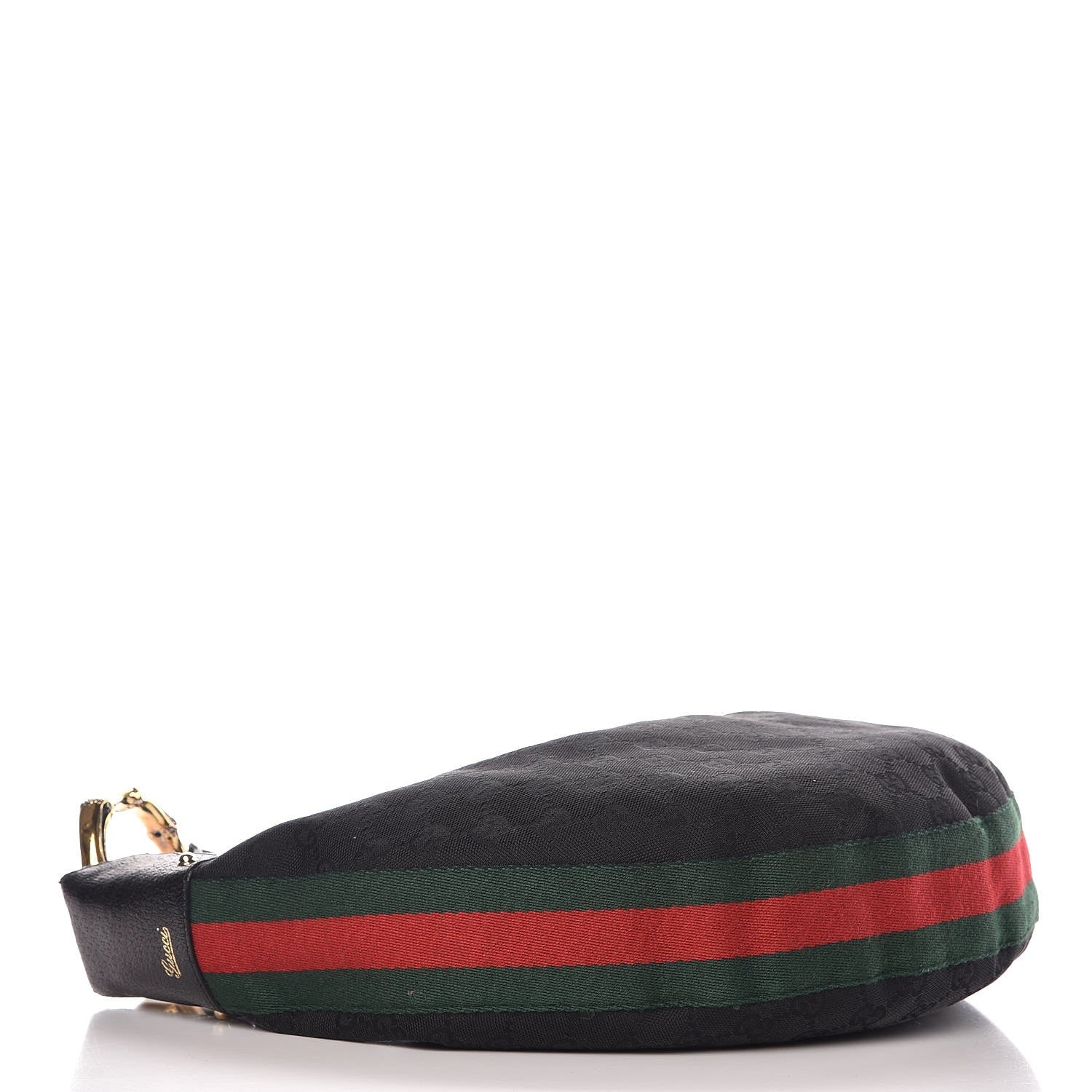 Gucci Monogram Web Bamboo Ring Hobo Black 4 of 10