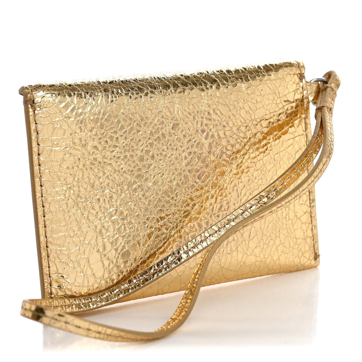 Chanel Metallic Lambskin Card Holder Bag Charm Gold 3 of 8