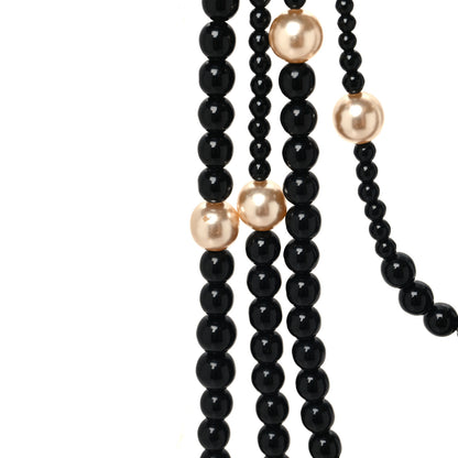 Chanel Ruthenium Resin Graduated Beaded Pearl CC Multi Strand Long Necklace Black 4 of 4