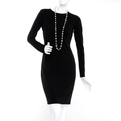 Chanel Crystal Pearl CC Long Necklace Silver 2 of 7