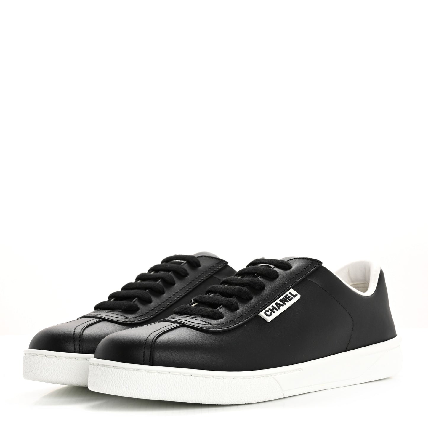 Calfskin CC Womens Sneakers 37.5 Black