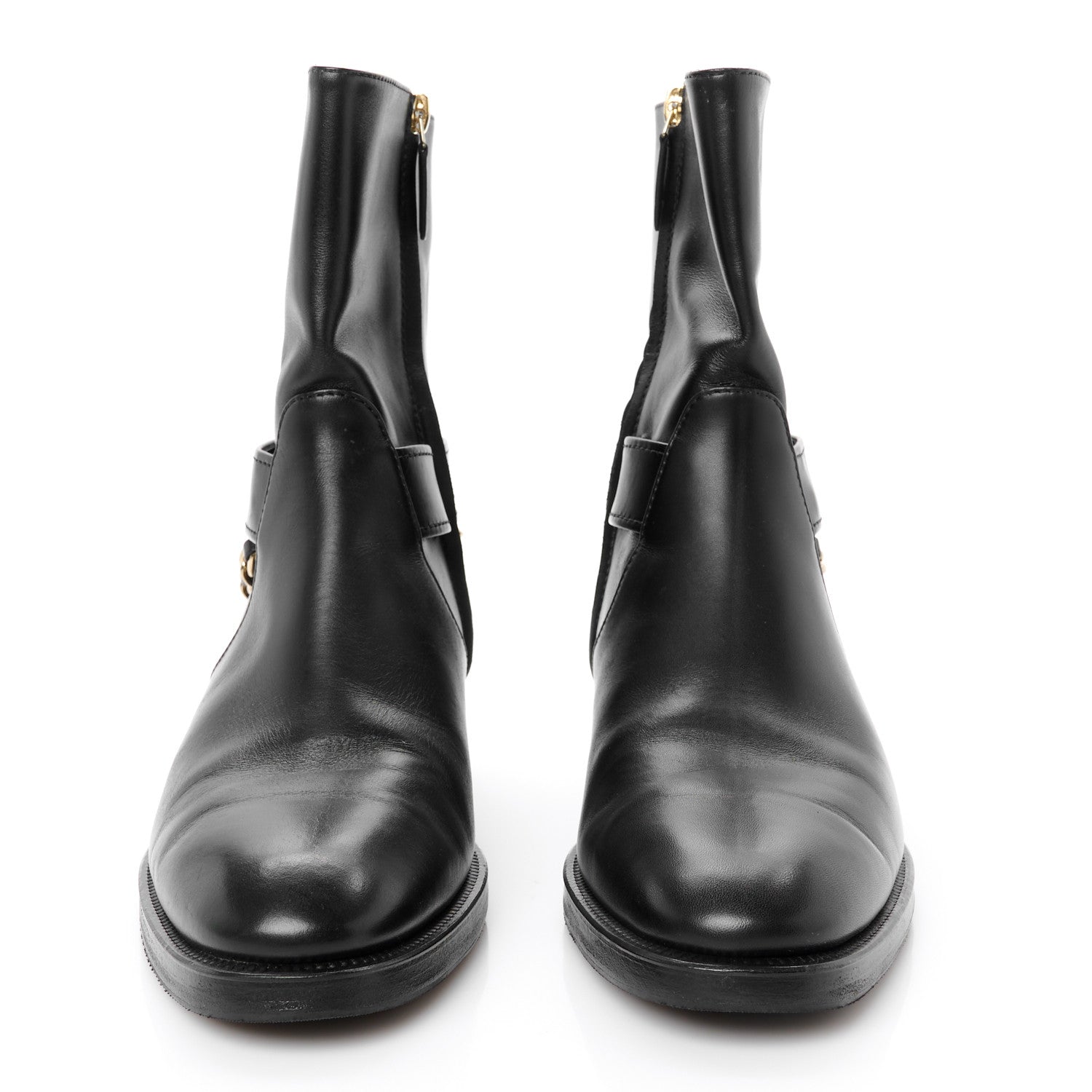 Chanel Calfskin Chain Short Boots 40 Black 3 of 10