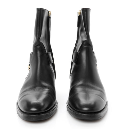 Chanel Calfskin Chain Short Boots 40 Black 3 of 10