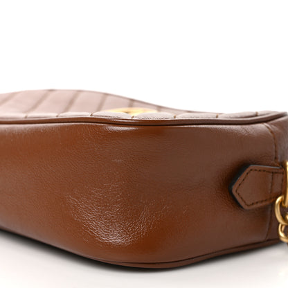 Gucci Glazed Calfskin Matelasse Diagonal Small GG Marmont Chain Shoulder Bag Cuir 9 of 10