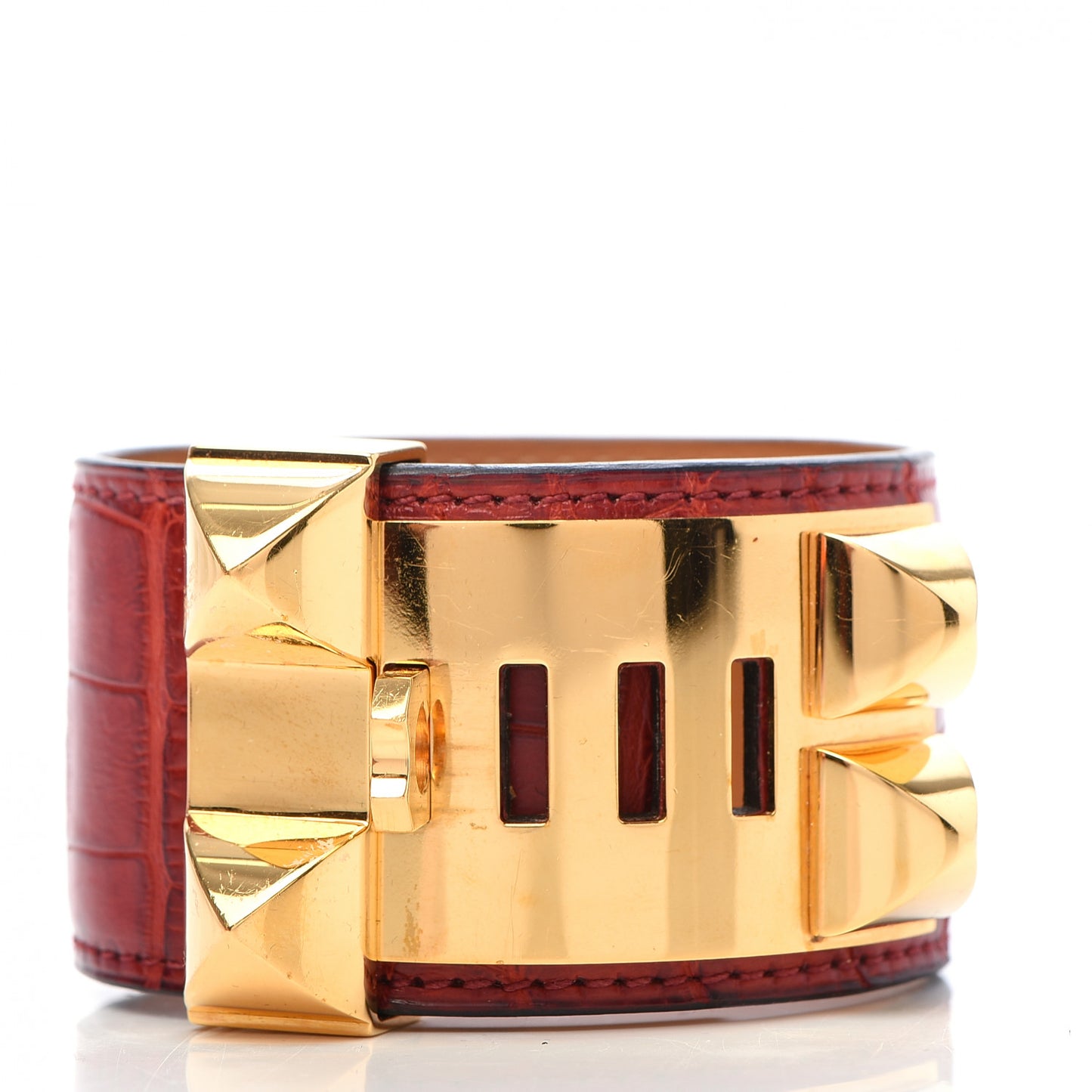 Shiny Alligator Collier De Chien CDC Bracelet S Rouge H