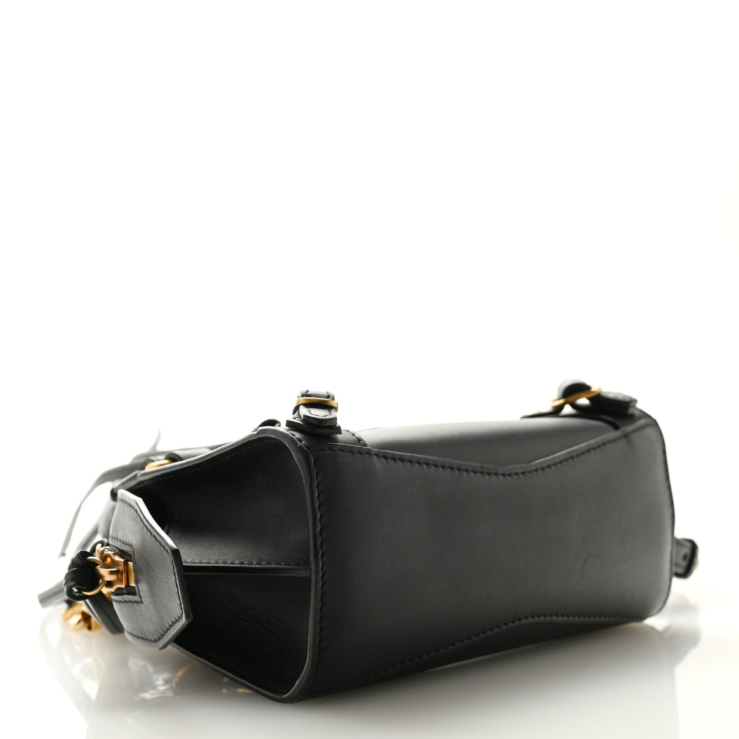 Balenciaga Smooth Calfskin Neo Classic Brass Hardware Nano City Crossbody Black 4 of 10