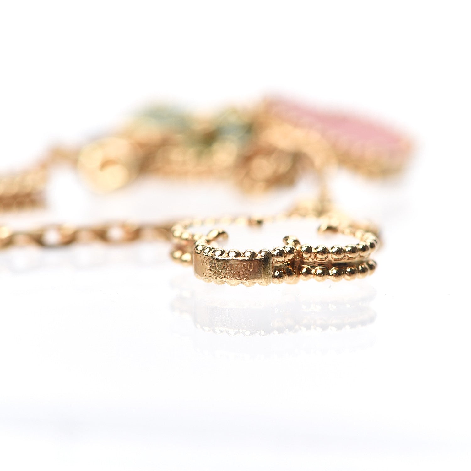 Van Cleef & Arpels 18K Yellow Gold Mother of Pearl Malachite Carnelian Tiger Eye 4 Motifs Lucky Alhambra Bracelet 3 of 4