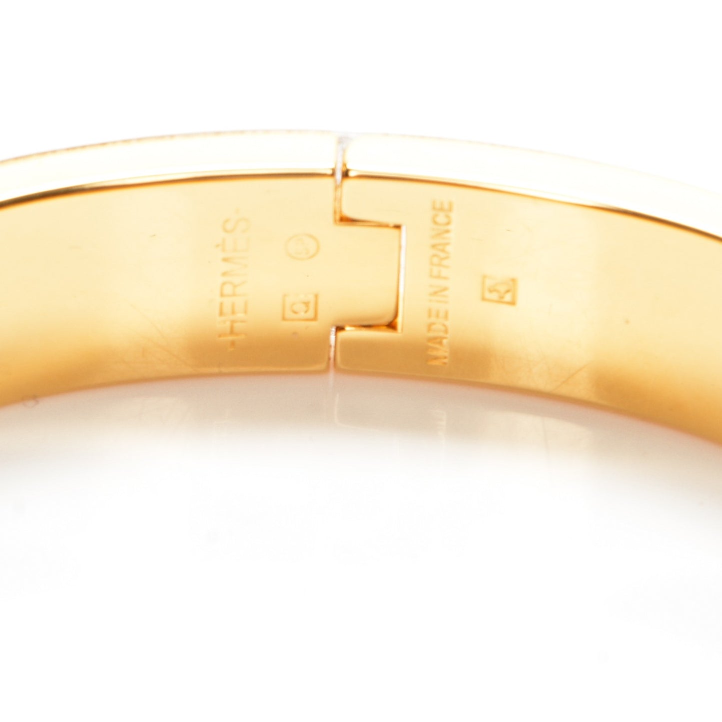 Enamel Clic Clac H Narrow Bracelet PM Brique