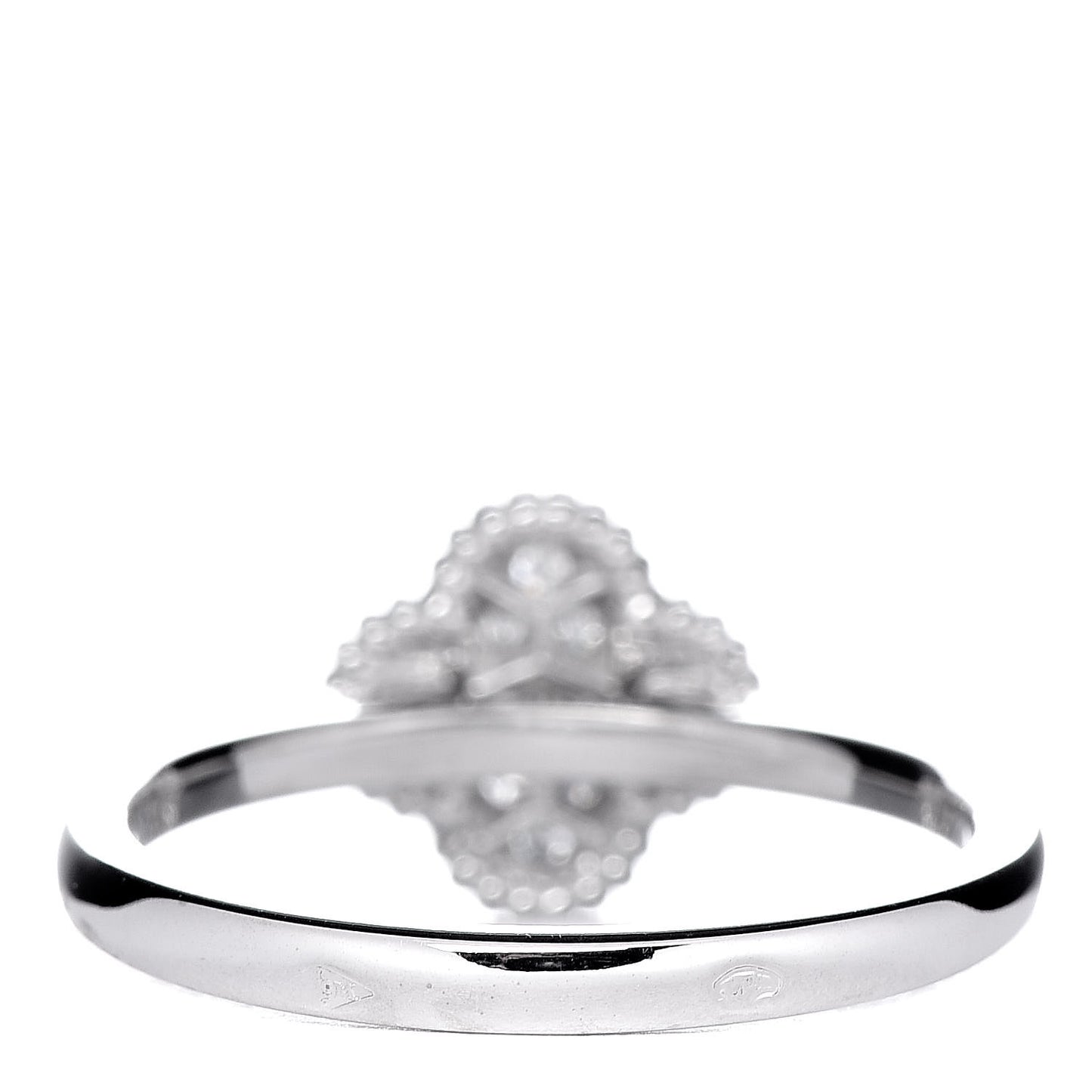 18K White Gold Diamond Sweet Alhambra Ring 53 6.5