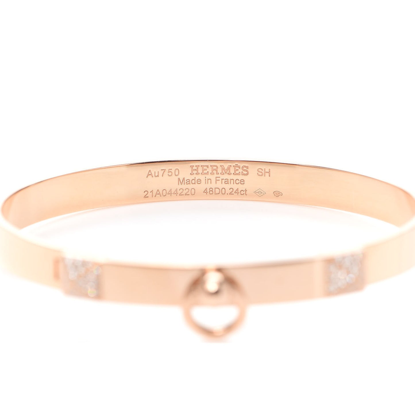 18K Rose Gold Diamond PM Collier De Chien Bracelet SH