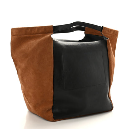 Givenchy Smooth Calfskin Suede Shopping Tote Black Brown 3 of 10