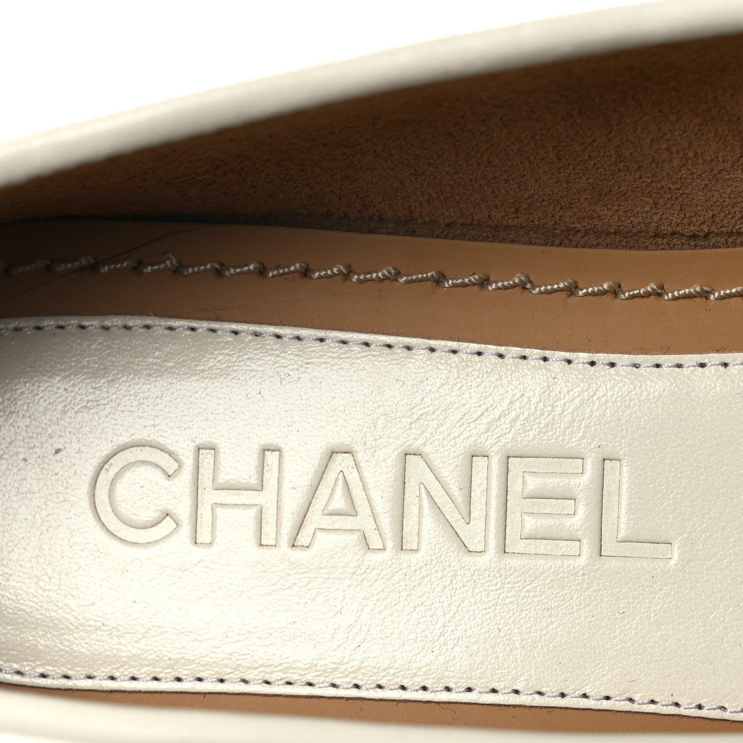 Chanel Shiny Calfskin Pearl CC Mocassin Loafers 36 White 9 of 13