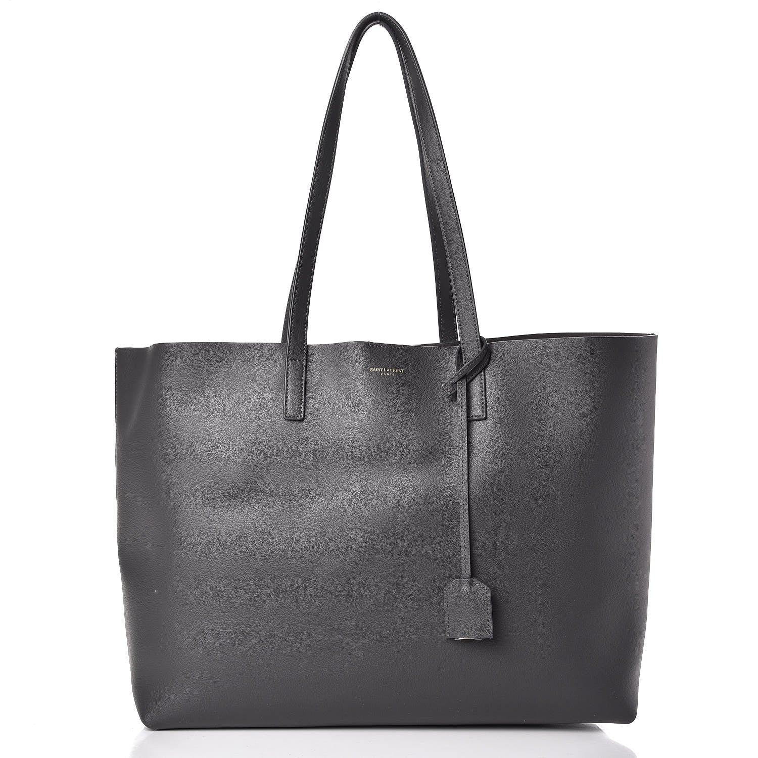 Saint Laurent Calfskin Large Shopping Tote Storm 3 of 8