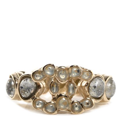 Chanel Poured Glass CC Ring 6 Gold 1 of 5