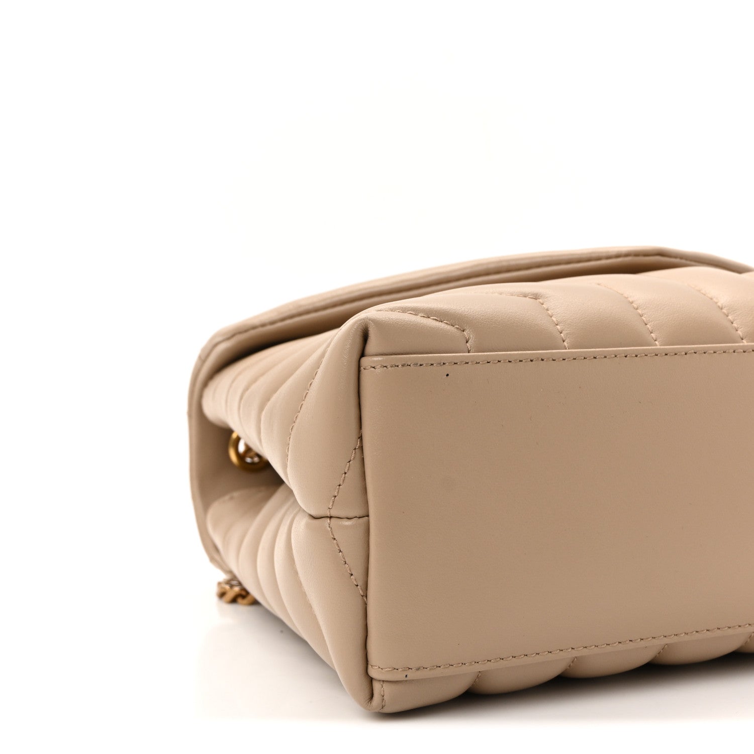 Saint Laurent Calfskin Y Quilted Monogram Small Loulou Chain Satchel Dark Beige 8 of 10