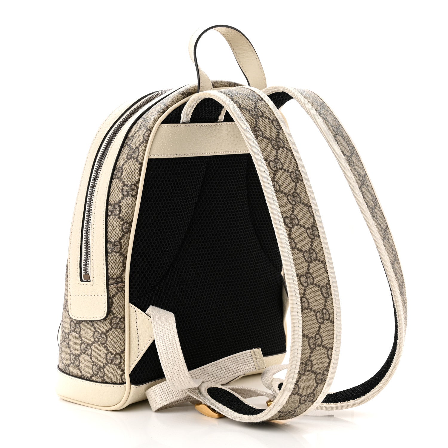 Gucci GG Supreme Monogram Textured Calfskin Web Small Ophidia Day Backpack Beige Ebony Mystic White 3 of 10