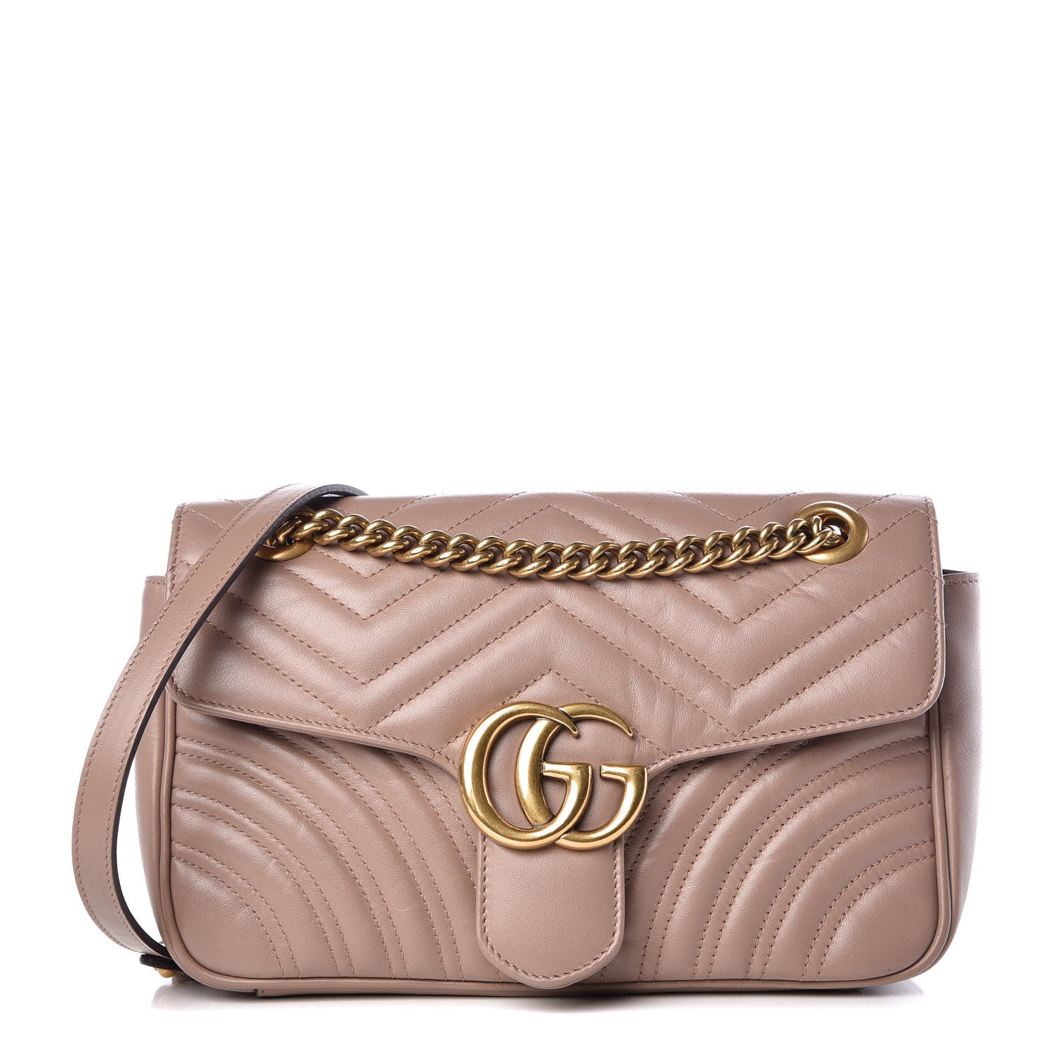 Gucci Calfskin Matelasse Small GG Marmont Shoulder Bag Porcelain Rose 1 of 7