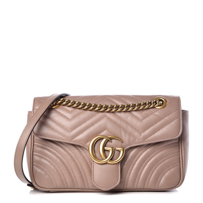 Gucci Calfskin Matelasse Small GG Marmont Shoulder Bag Porcelain Rose 1 of 7