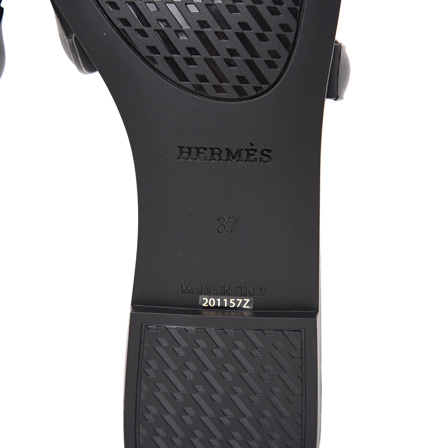 Hermes Rubber Aloha Sandals 37 Black 6 of 8