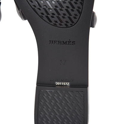 Hermes Rubber Aloha Sandals 37 Black 6 of 8