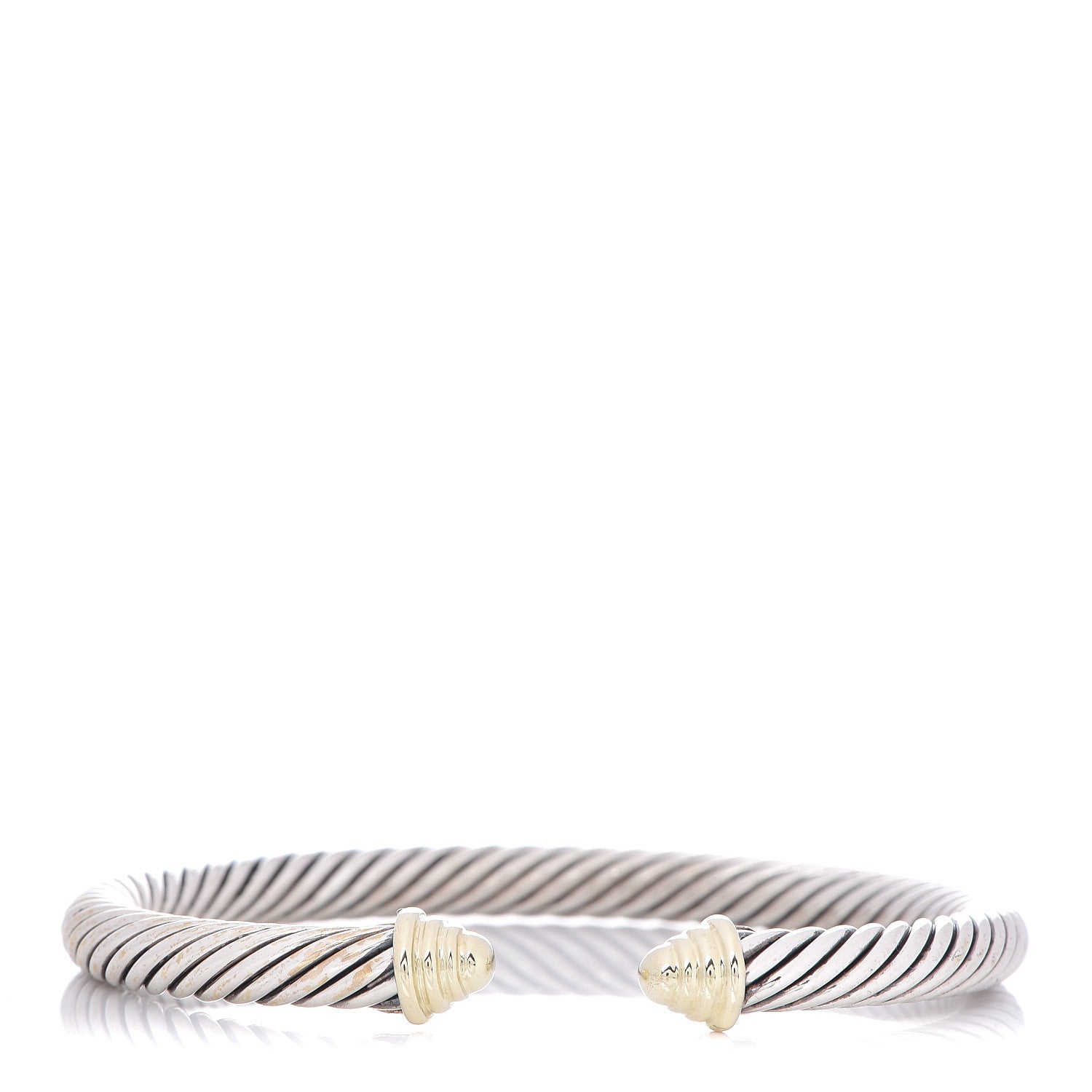 David Yurman Sterling Silver 14K Yellow Gold 5mm Cable Classics Bracelet 1 of 4