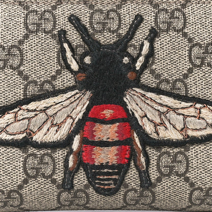 Gucci GG Supreme Monogram Embroidered Bee Zip Around Wallet Red 7 of 11