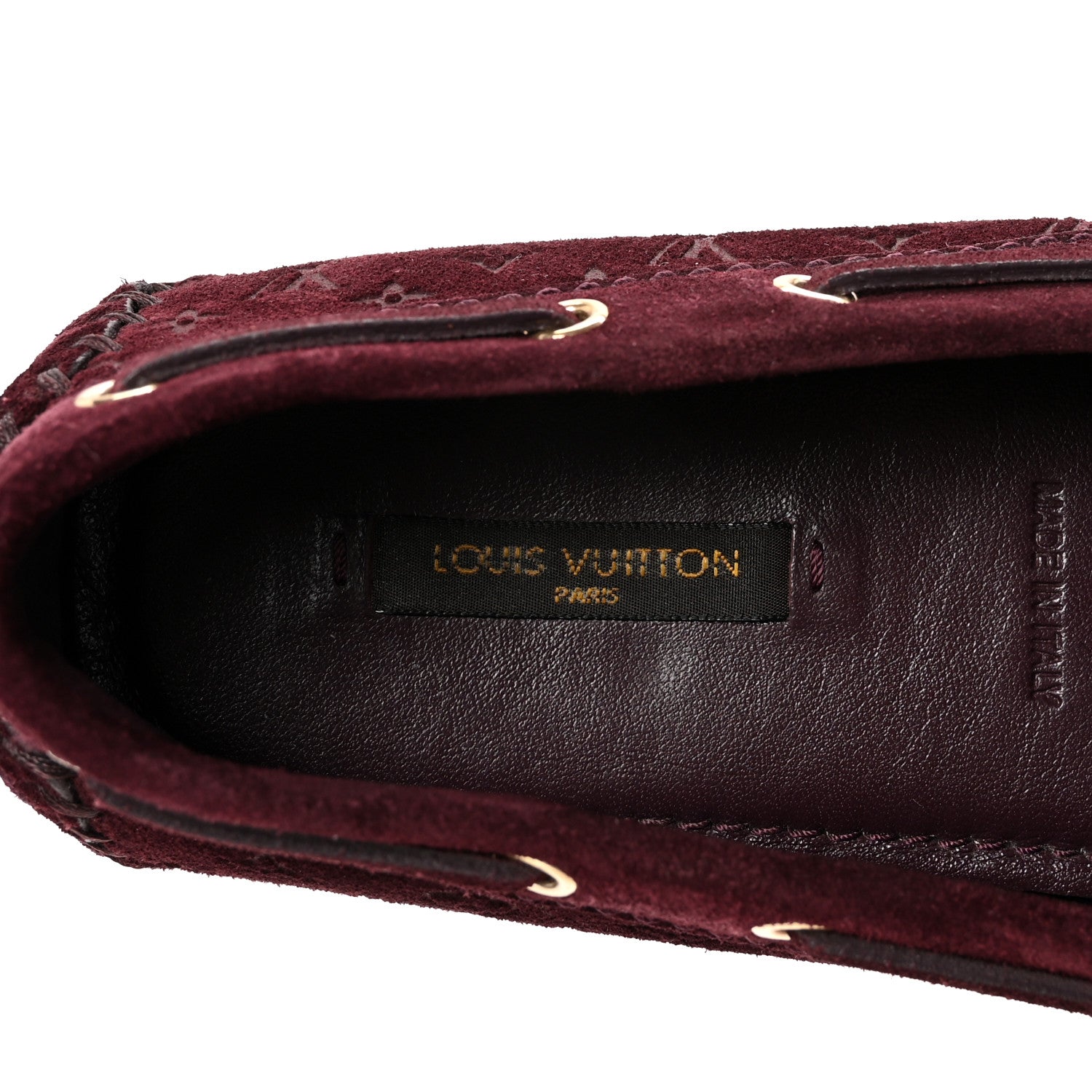 Louis Vuitton Suede Monogram Gloria Loafers 37.5 Prune 8 of 9