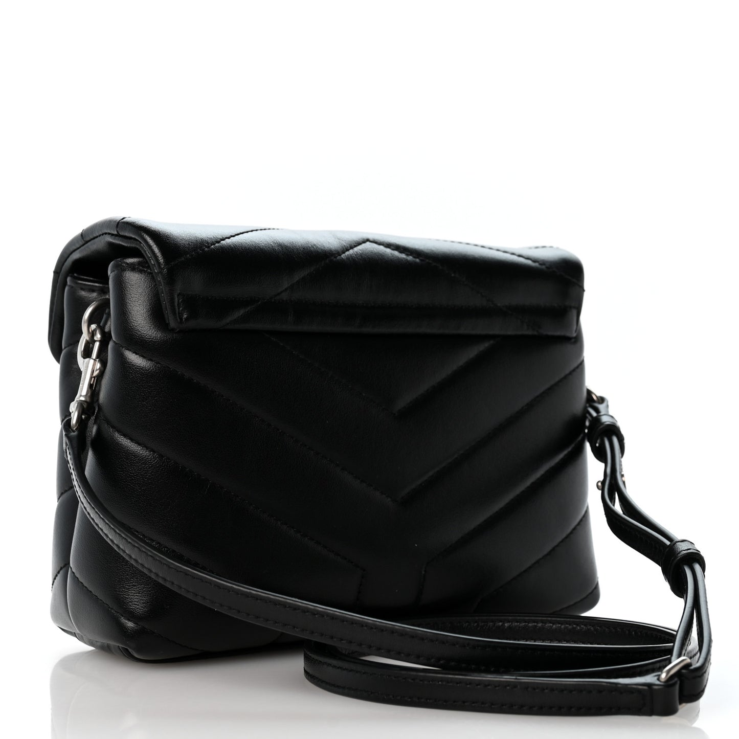 Calfskin Y Quilted Monogram Toy Loulou Crossbody Bag Black