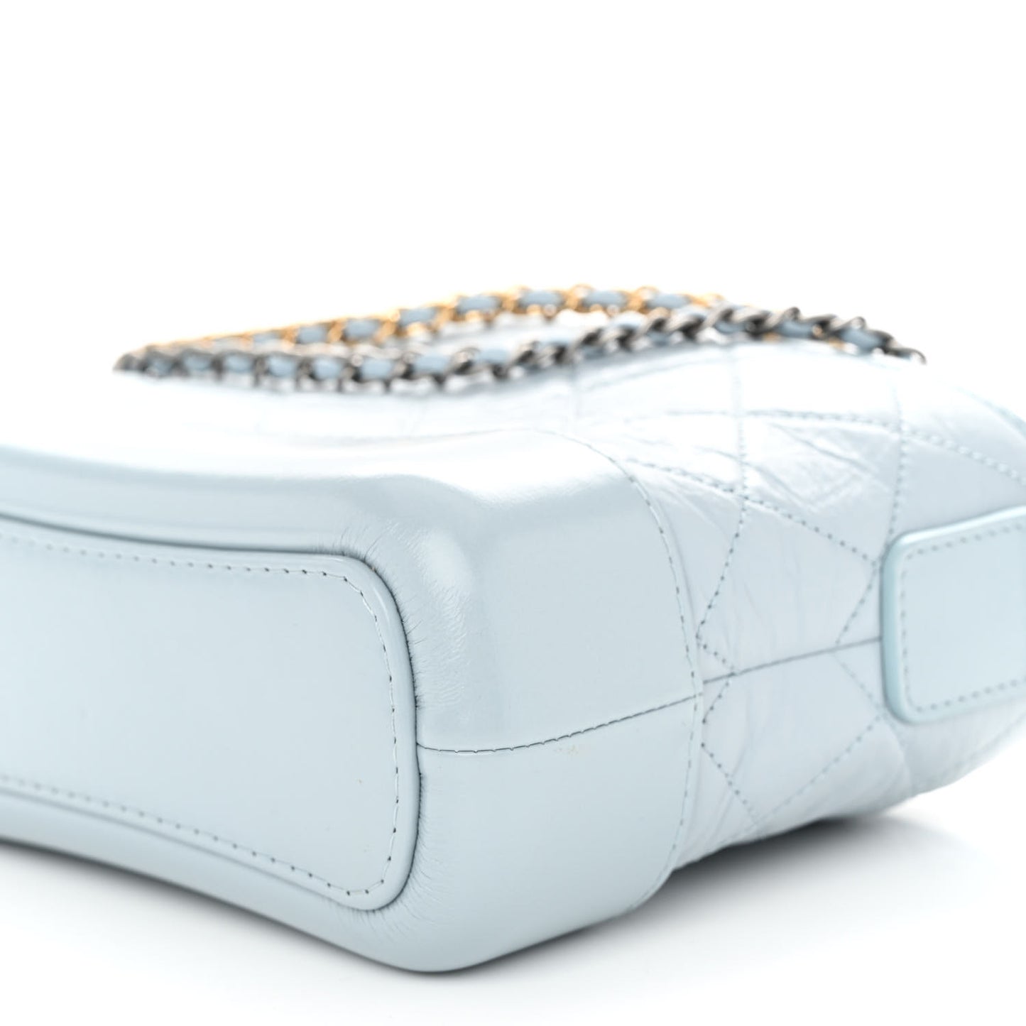 Aged Calfskin Quilted Small Gabrielle Hobo Light Blue