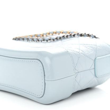 Chanel Aged Calfskin Quilted Small Gabrielle Hobo Light Blue 10 of 10