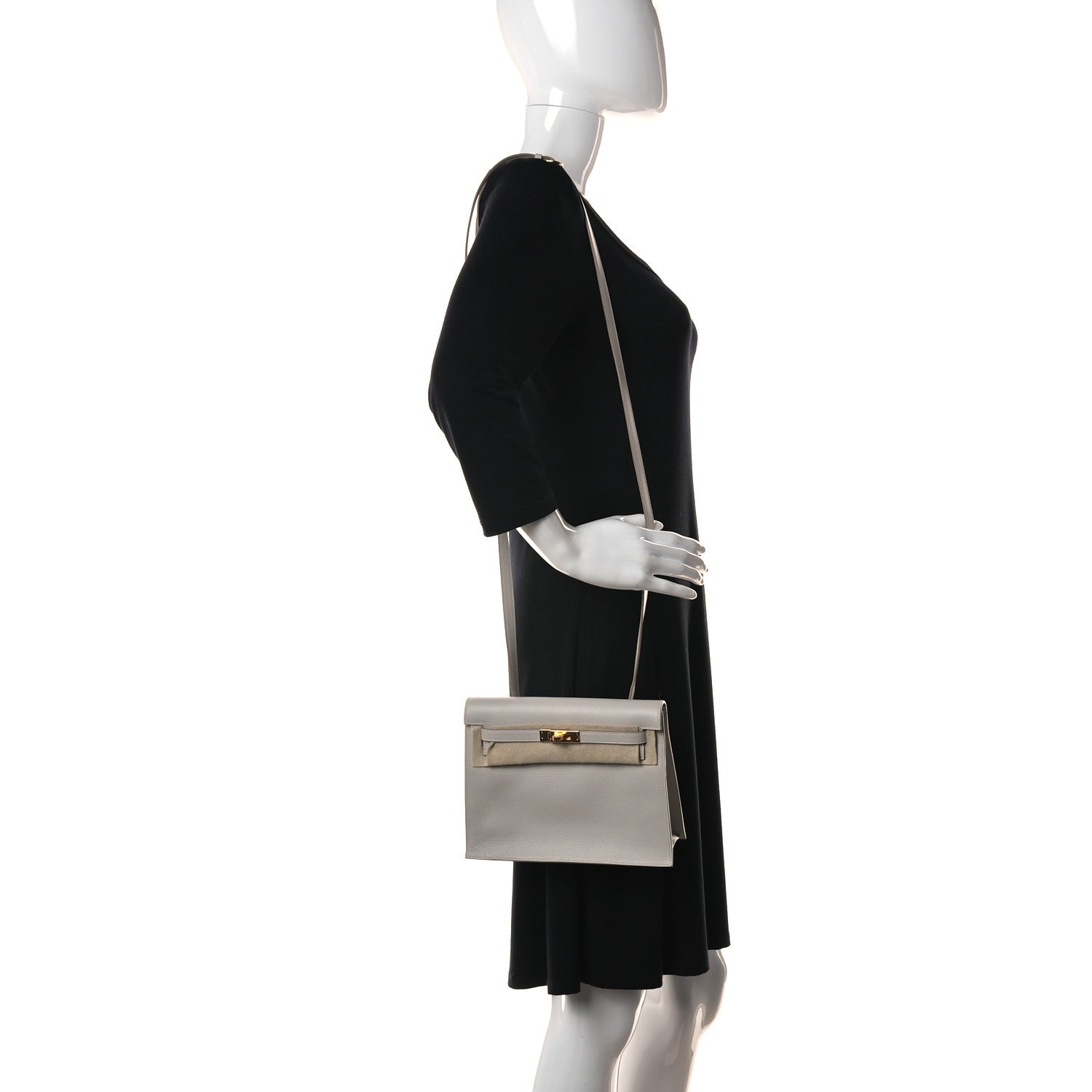 Hermes Evercolor Kelly Danse II Belt Bag Gris Perle 2 of 15
