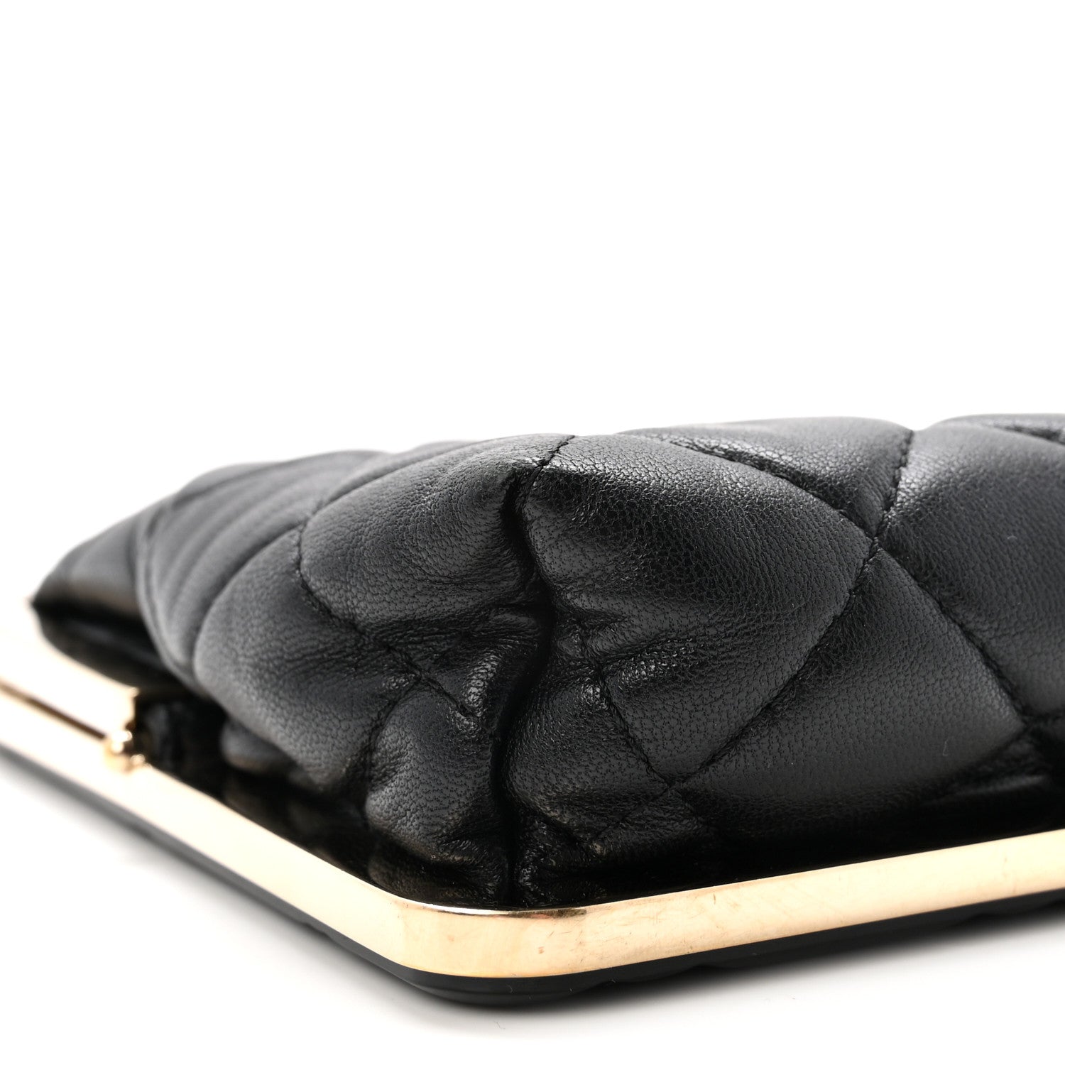 Chanel Lambskin Plexi Quilted CC Evening Clutch With Chain Black 9 of 10
