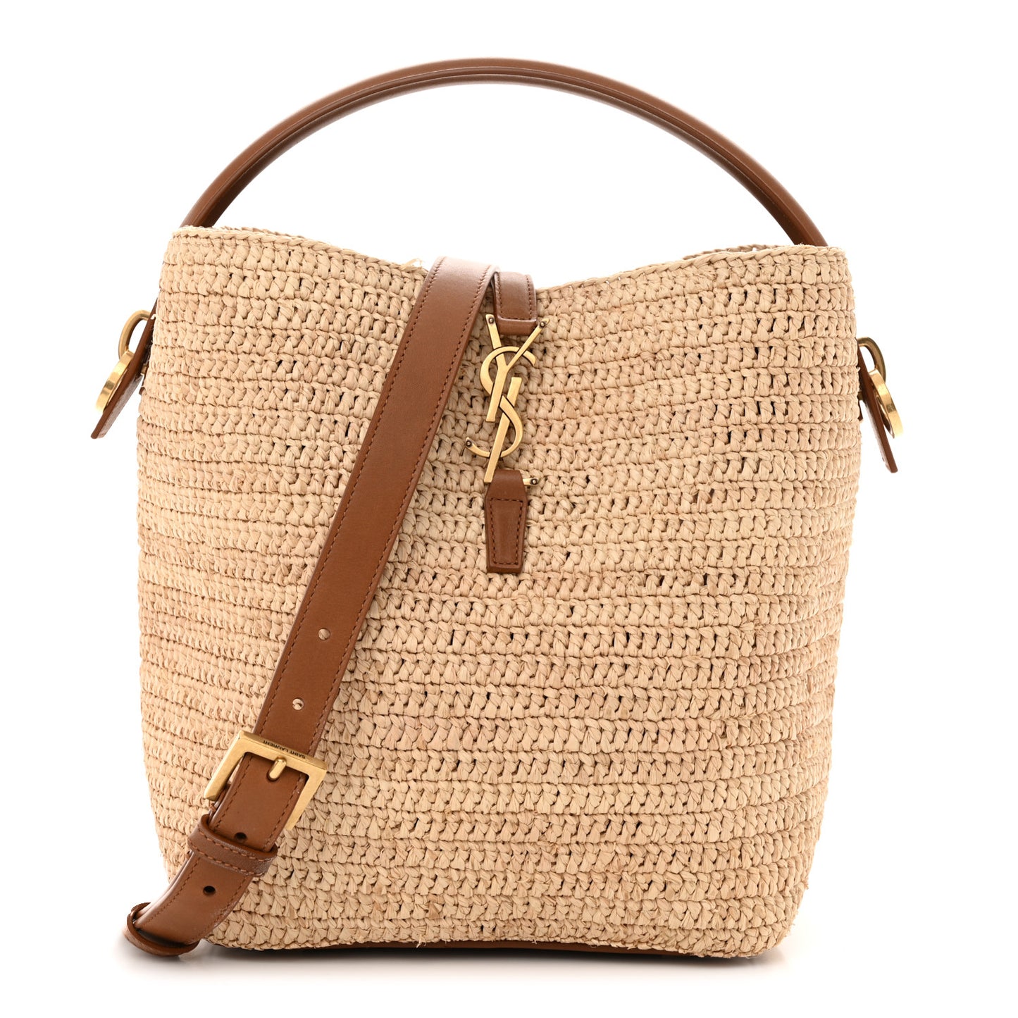 Raffia Vegetable Le 37 Bucket Bag Naturel Brick