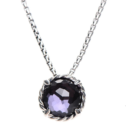 David Yurman Sterling Silver Black Orchid 8mm Petite Chatelaine Pendant Necklace 3 of 7