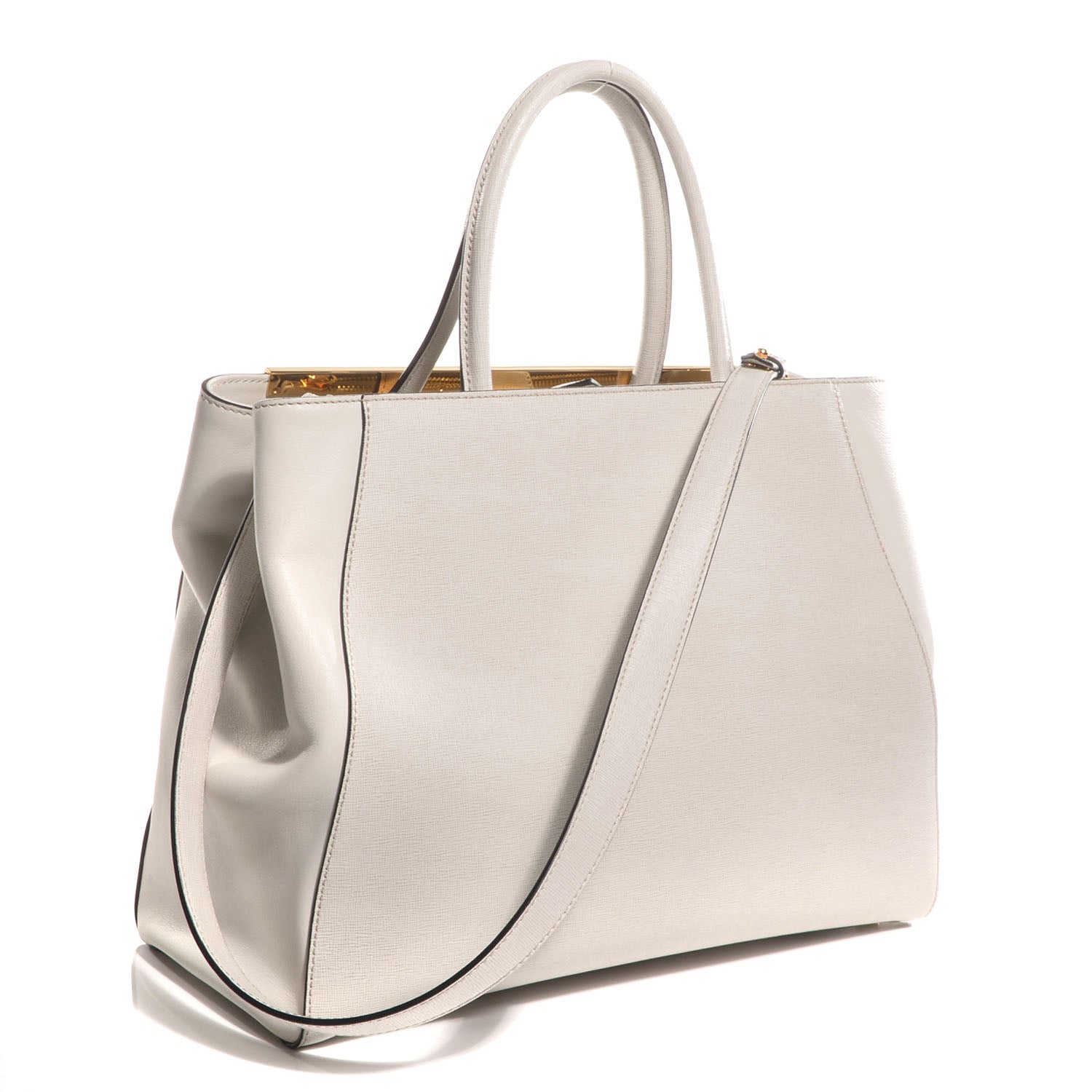 Fendi Vitello Elite Regular 2Jours Tote Latte 3 of 9