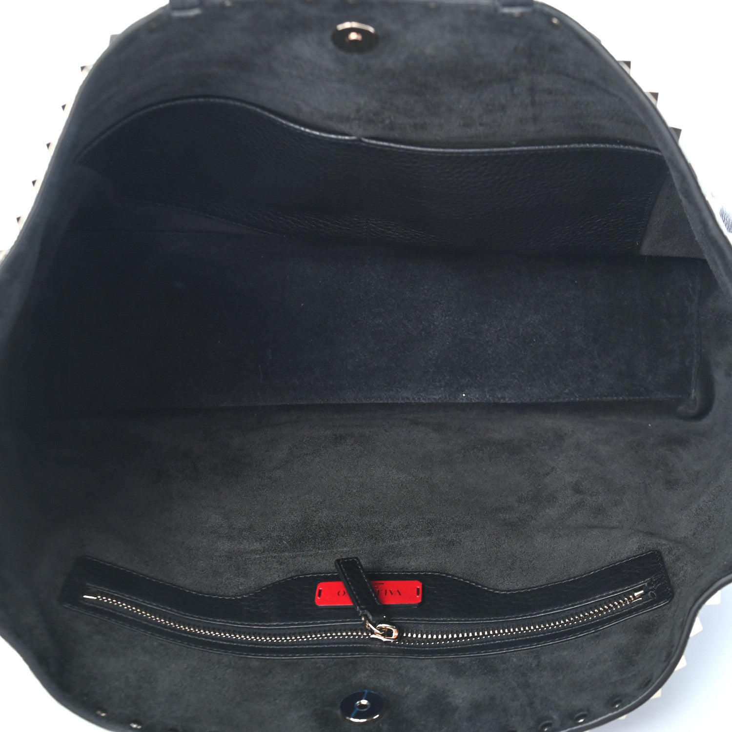 Valentino Garavani Grained Calfskin Rockstud Shoulder Tote Black 5 of 8
