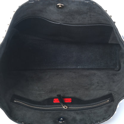 Valentino Garavani Grained Calfskin Rockstud Shoulder Tote Black 5 of 8