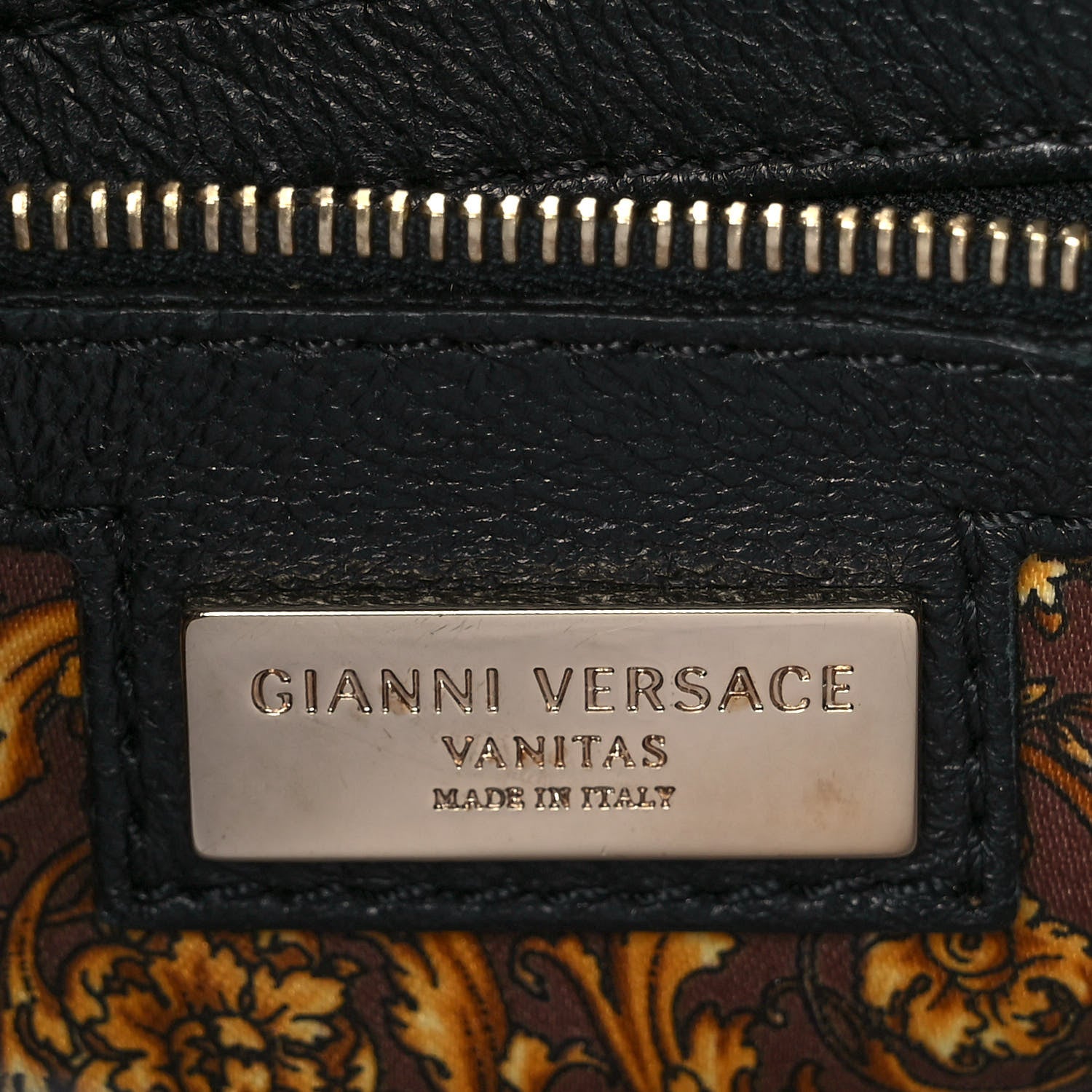 Versace Barocco Quilted Nappa Altea Vanitas Satchel Black 6 of 11